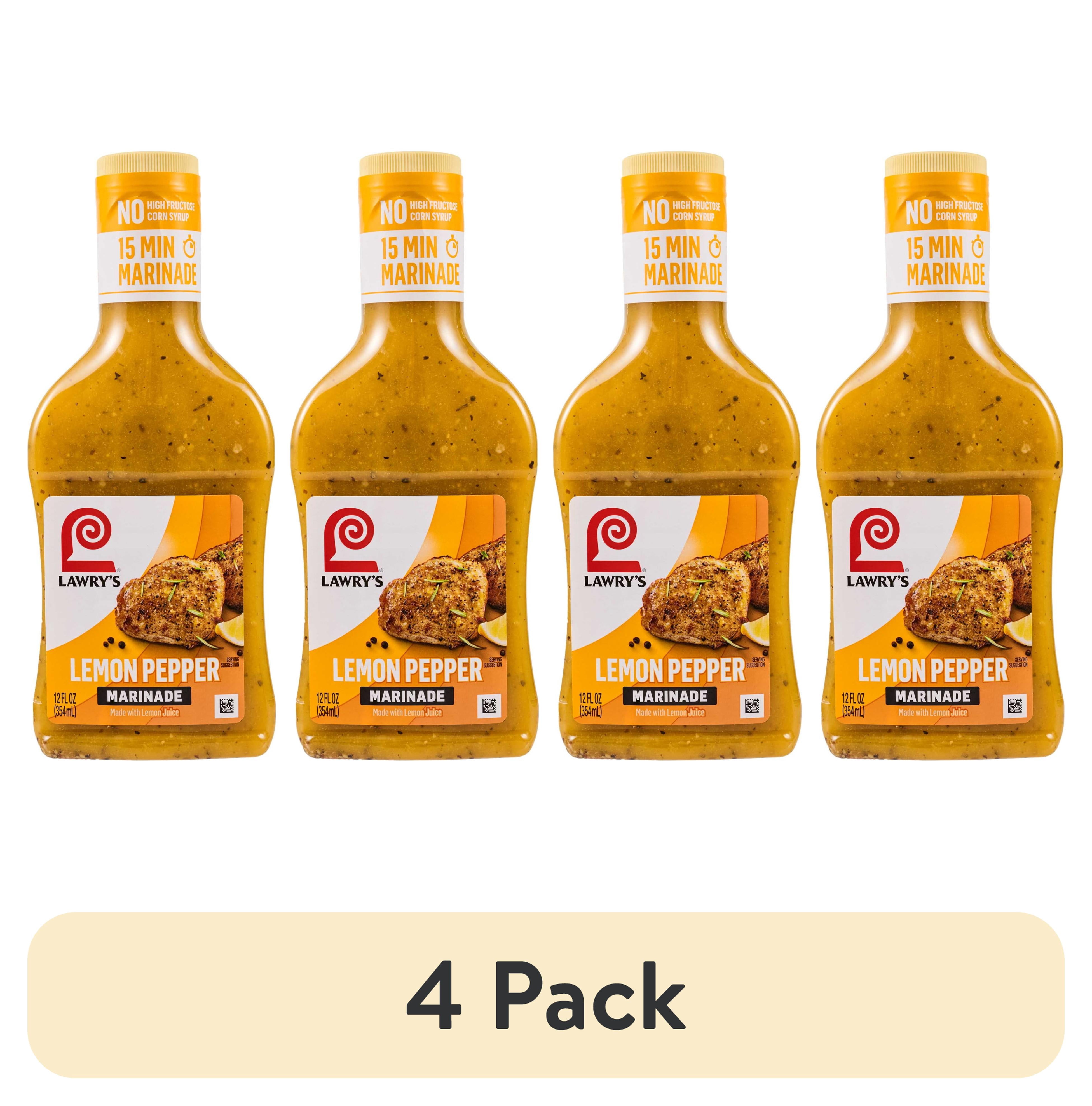 (4 pack) Lawry's Lemon Pepper With Lemon Marinade, 12.0 fl oz Bottle