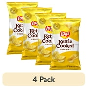 (4 pack) Lay's Kettle Cooked Original Flavored Potato Chips, 8 oz Bag