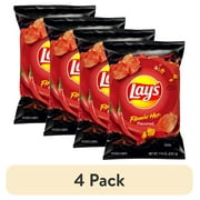 (4 pack) Lay's Potato Chips Flamin' Hot Flavored, 7.75 oz. Bag