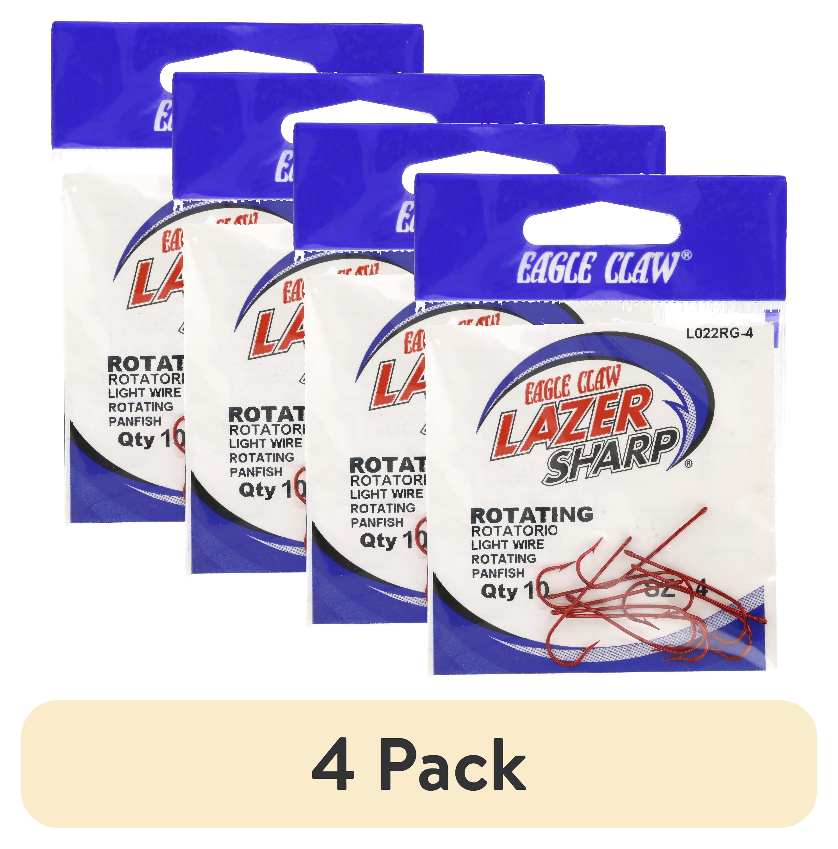 (4 pack) Lazer Sharp L022RGH-4 Aberdeen Hook, Red, Size 4