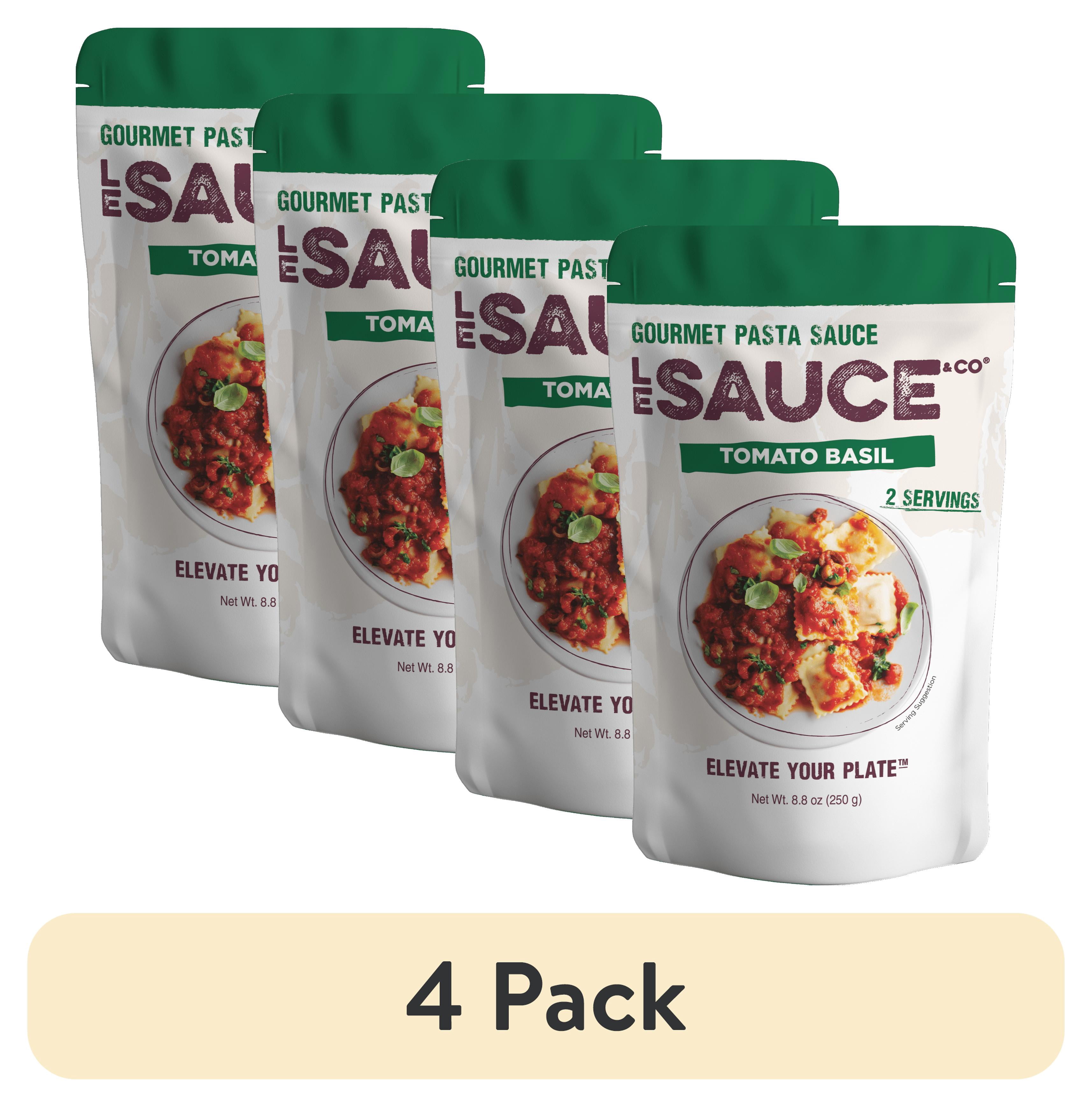 (4 pack) Le Sauce & Co. Tomato Basil Gourmet Pasta Sauce, 8.8 oz, 2 Serving Pouch