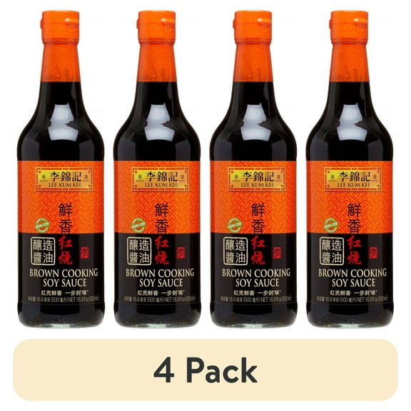 (4 pack) Lee Kum Kee Brown Cooking Soy Sauce, 16.9 fl oz