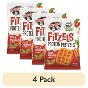 (4 pack) Lenny and Larry's Fitzels Protein Pretzels, Pizza Palooza, 20g Protein, 3oz