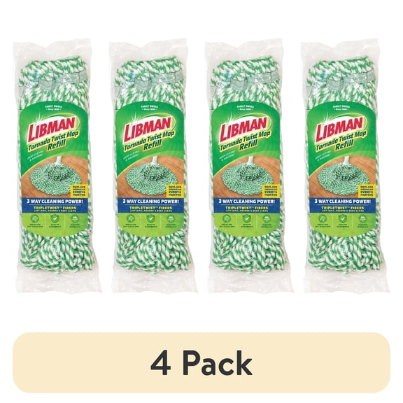 Libman Tornado Twist Mop Refill with Cotton Blend Head Snap-on Attachment