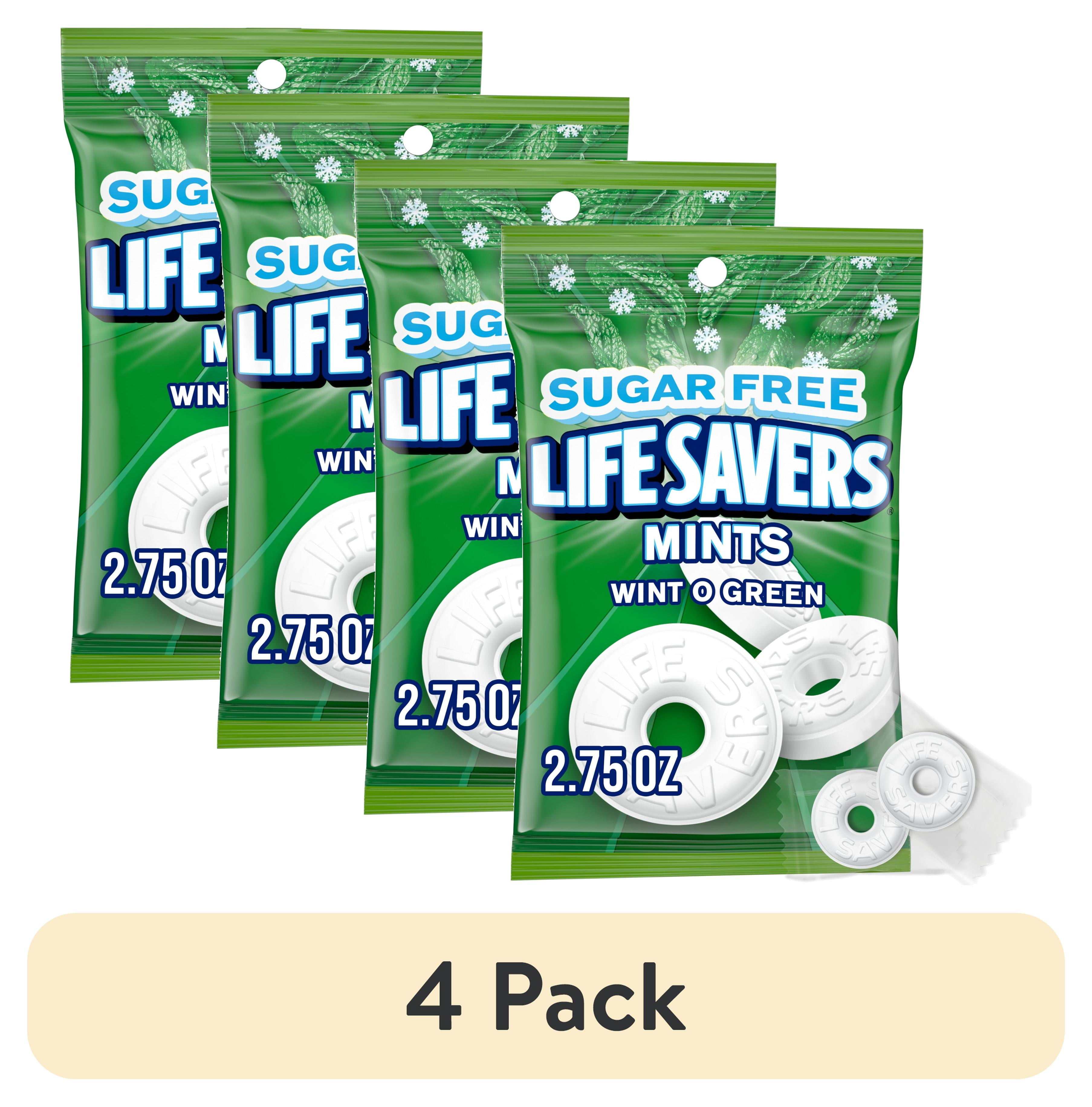 (4 pack) Life Savers Wint-O-Green Sugar Free Breath Mints Hard Candy - 2.75 oz