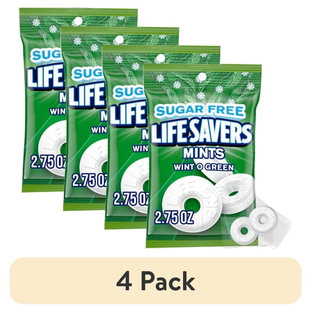 (4 pack) Life Savers Wint-O-Green Sugar Free Breath Mints Hard Candy - 2.75 oz