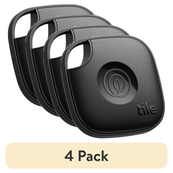 (4 pack) Life360 Tile Mate Bluetooth Tracker, Keys Finder and Item Locator for Keys, Bags and More. Phone Finder. Both iOS and Android Compatible. 1-Pack (Black)