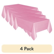 (4 pack) 3CT 54 IN x 108IN Light Pink Rectangular Plastic Table Covers by Way To Celebrate