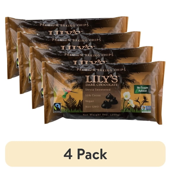 (4 pack) Lily'S Sweets Dark Chocolate, 9 Oz