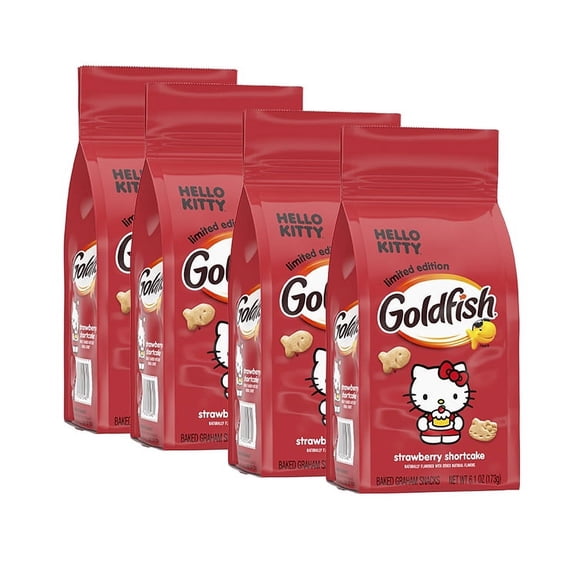 4 pack Limited Edition - Pepperidge Farm Baked Graham Snacks Hello Kitty Strawberry Shortcake Goldfish