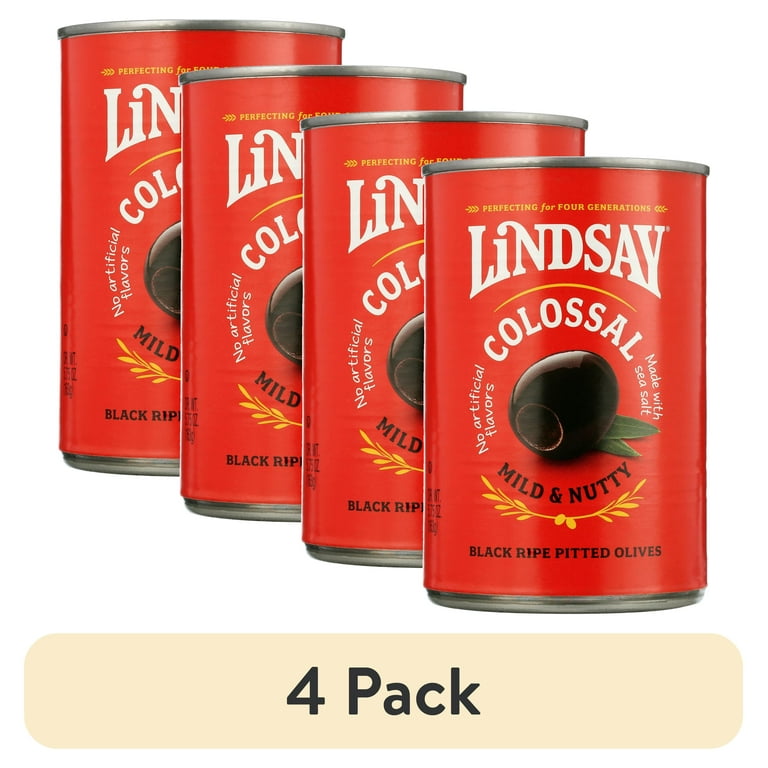 4 pack) Lindsay Colossal Pitted Black Ripe Olives 5.75 oz