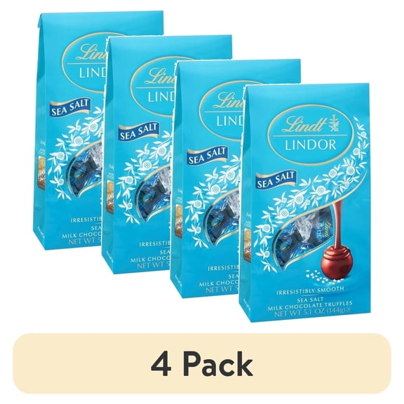 (4 pack) Lindt Lindor Sea Salt Truffles Bag 5.1oz