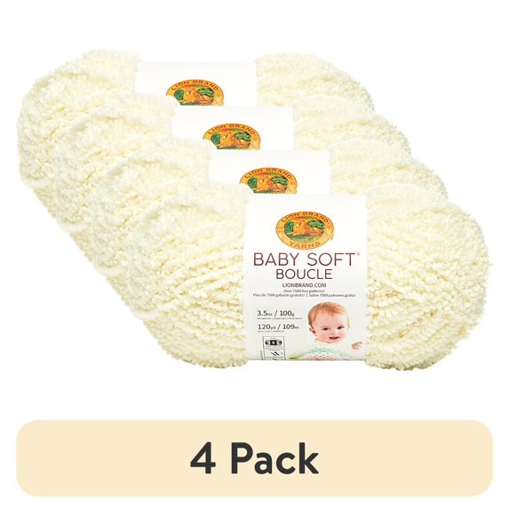 (4 pack) Lion Brand Baby Soft Boucle Yarn-Lemonade