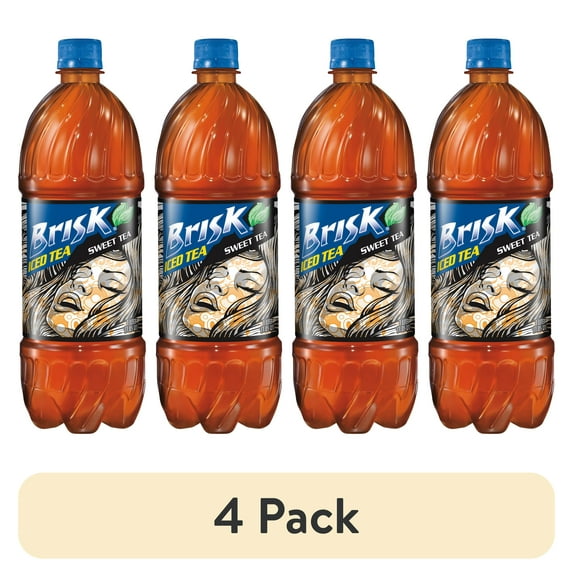 (4 pack) Lipton Brisk Sweet Iced Tea, 33.8 fl oz Bottle