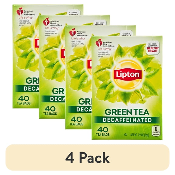 (4 pack) Lipton Green Tea Bags Decaffeinated 40 ct