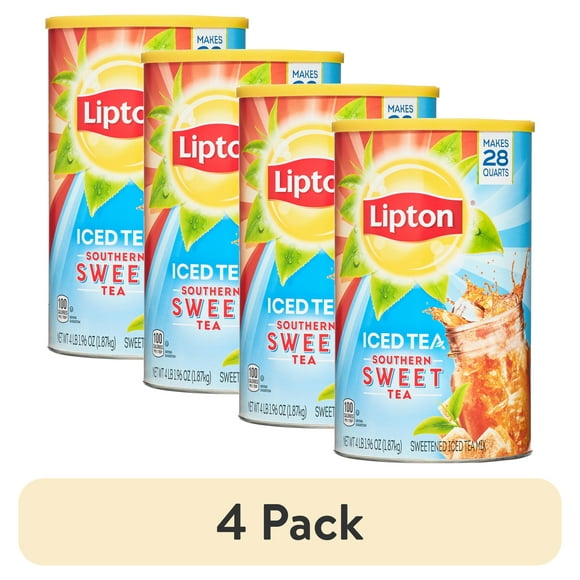 (4 pack) Lipton Southern Sweet Powdered Tea Mix, 28 Quarts