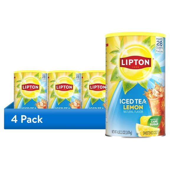 (4 pack) Lipton Lemon Iced Tea Mix, 28 Quarts