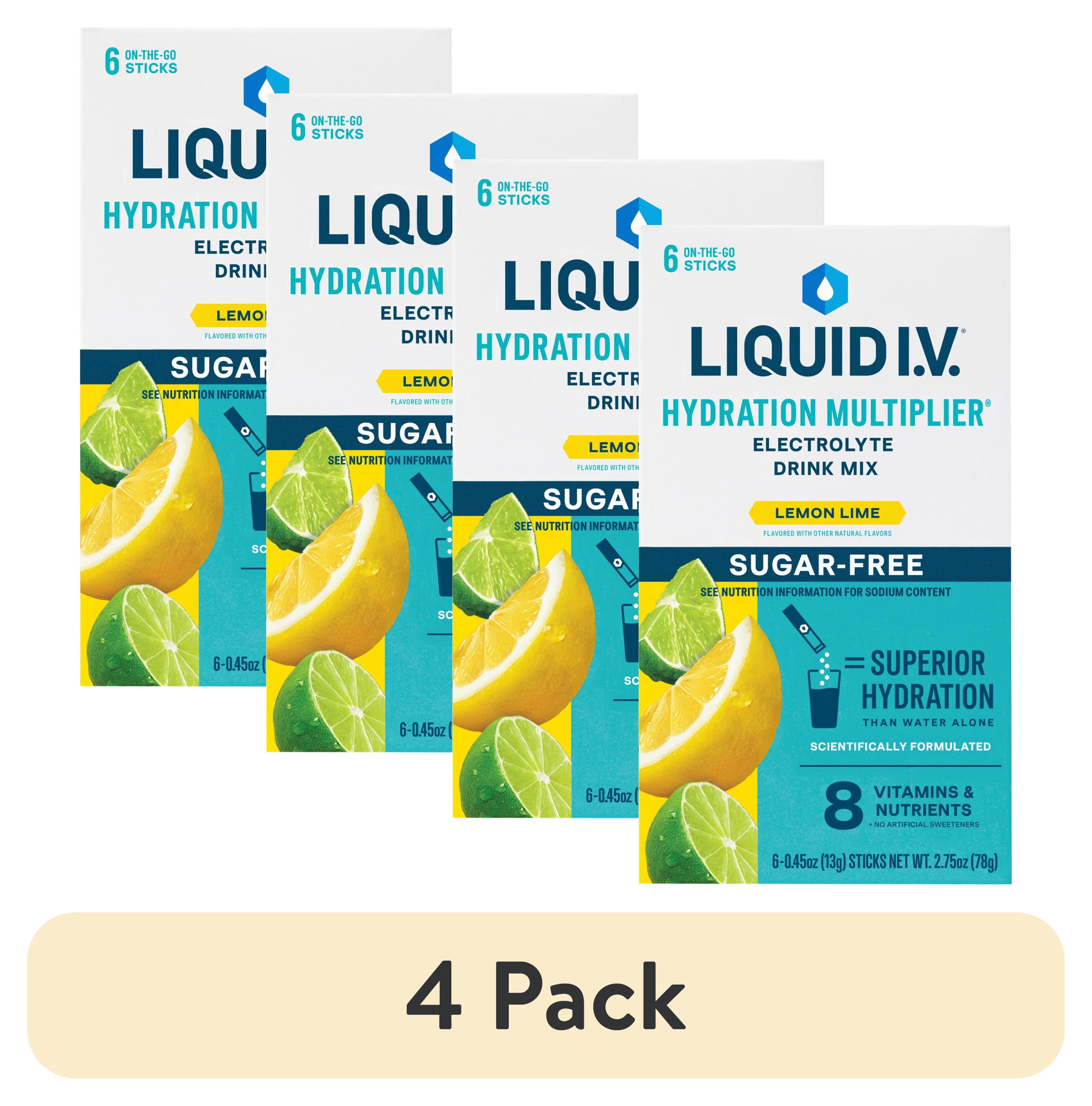 4 pack) Liquid I.V.® Lemon Lime Hydration Multiplier® Sugar-Free