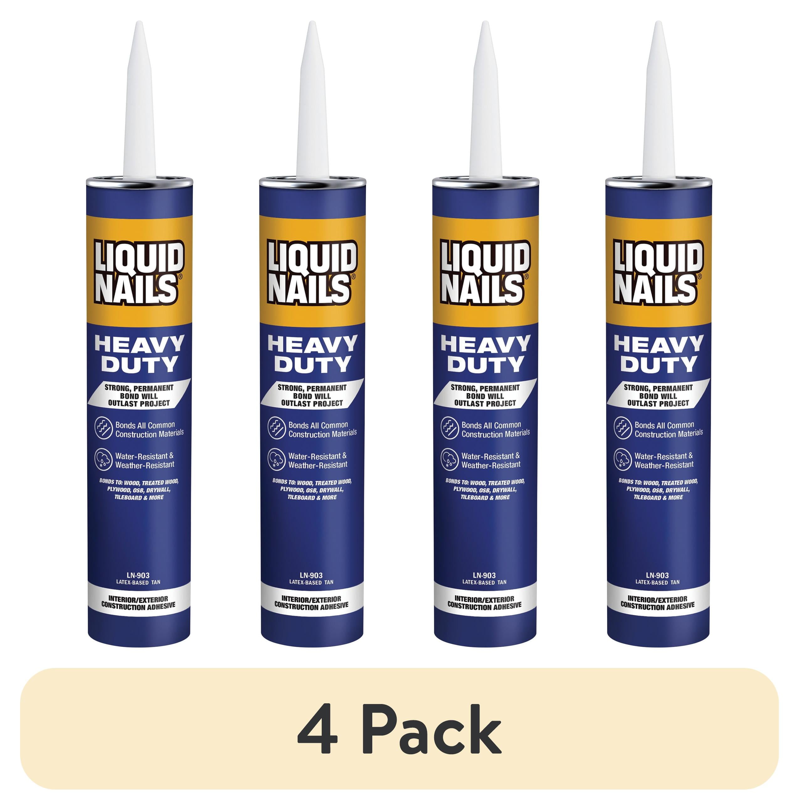 (4 pack) Liquid Nails Heavy Duty 10 oz. White Low VOC Construction Adhesive