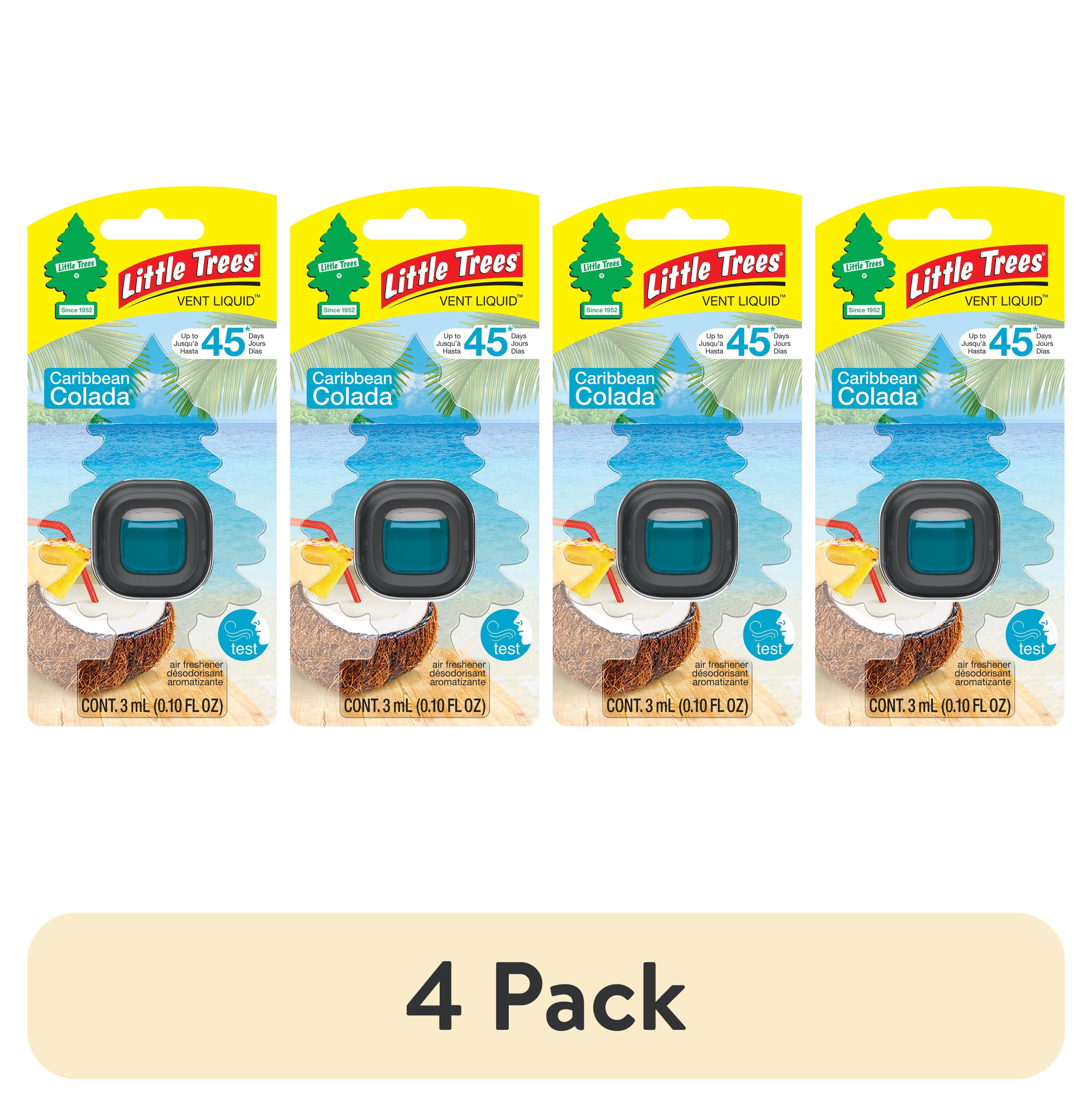 (4 pack) Little Trees Air Freshener Vent Clip Caribbean Colada Fragrance