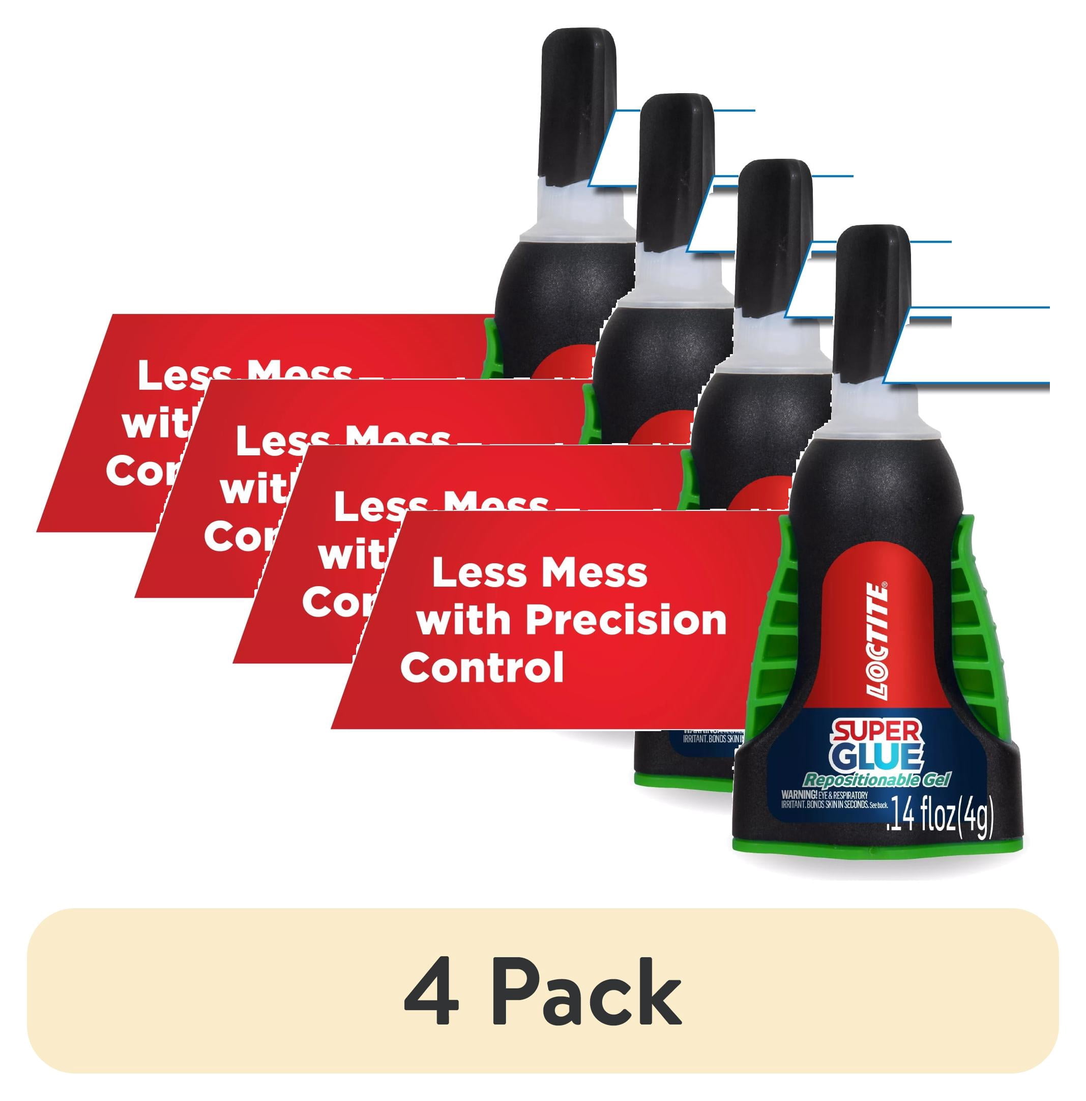 (4 pack) Loctite Super Glue Extra Time Control, Pack of 1, Clear 0.14 fl oz Bottle