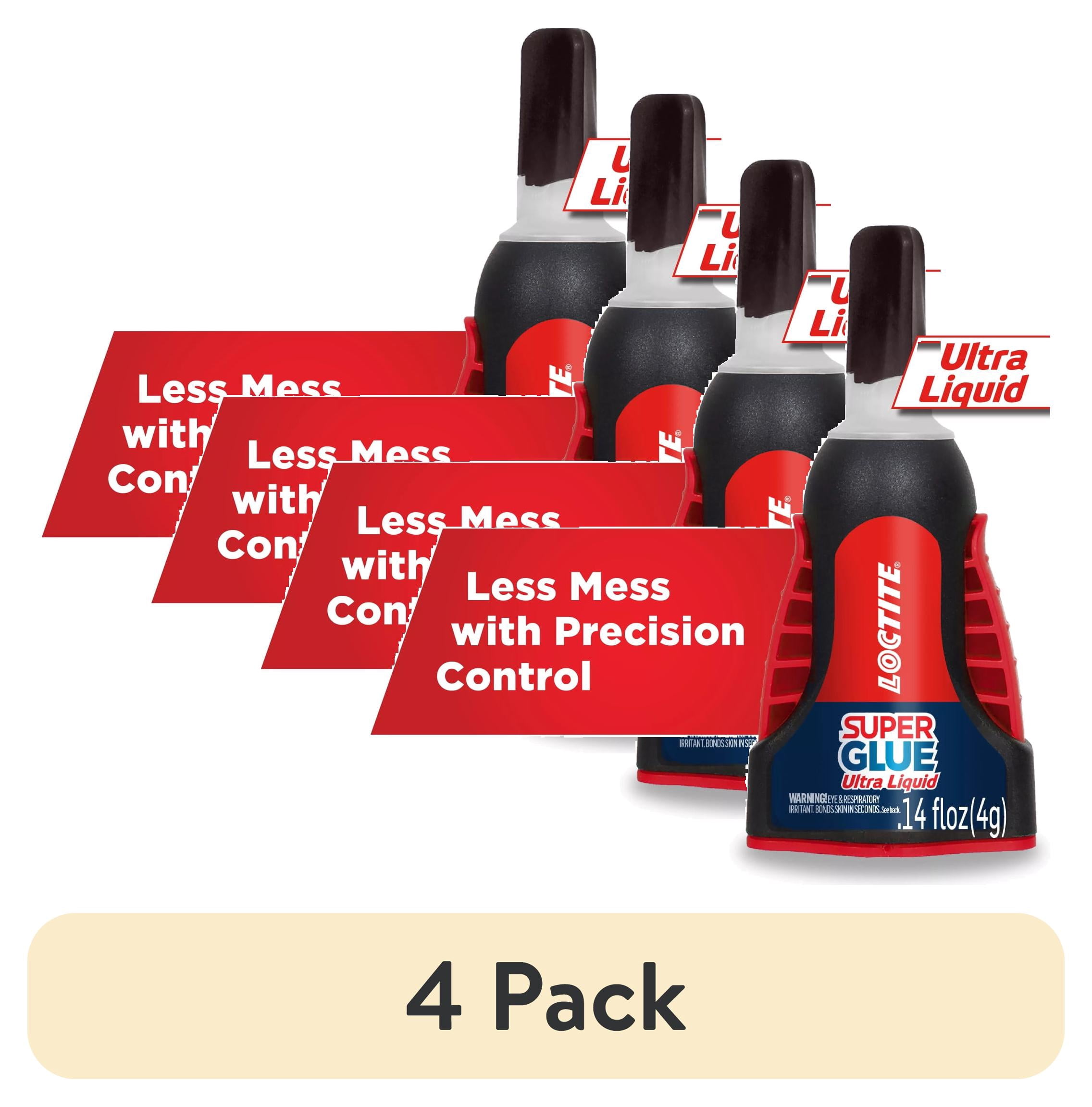 (4 pack) Loctite Super Glue Ultra Liquid Control, Pack of 1, Clear 0.14 fl oz Bottle