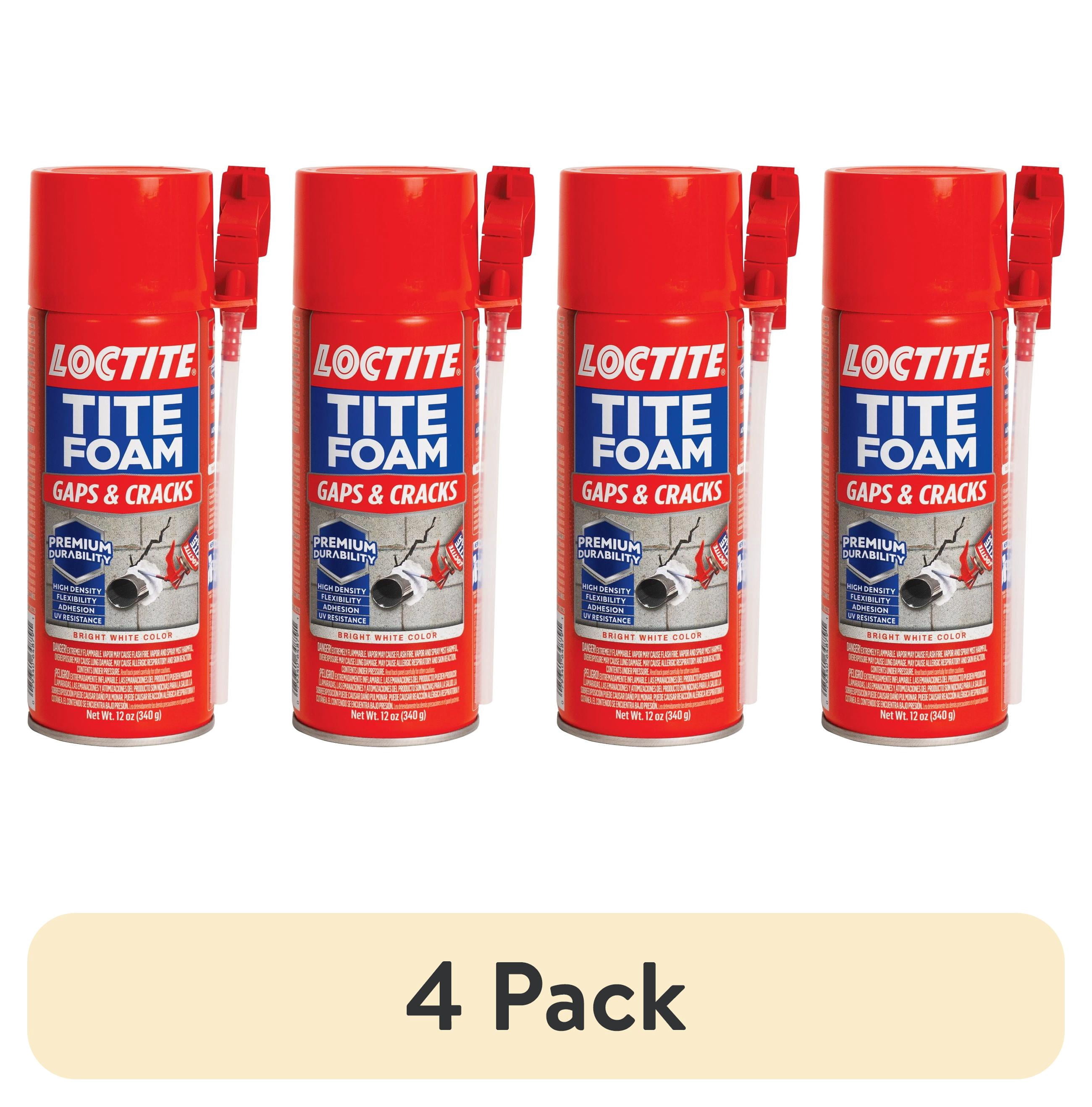 (4 pack) Loctite Tite Foam Insulating Foam Sealant Gaps & Cracks, Pack of 1, White 12 oz Can