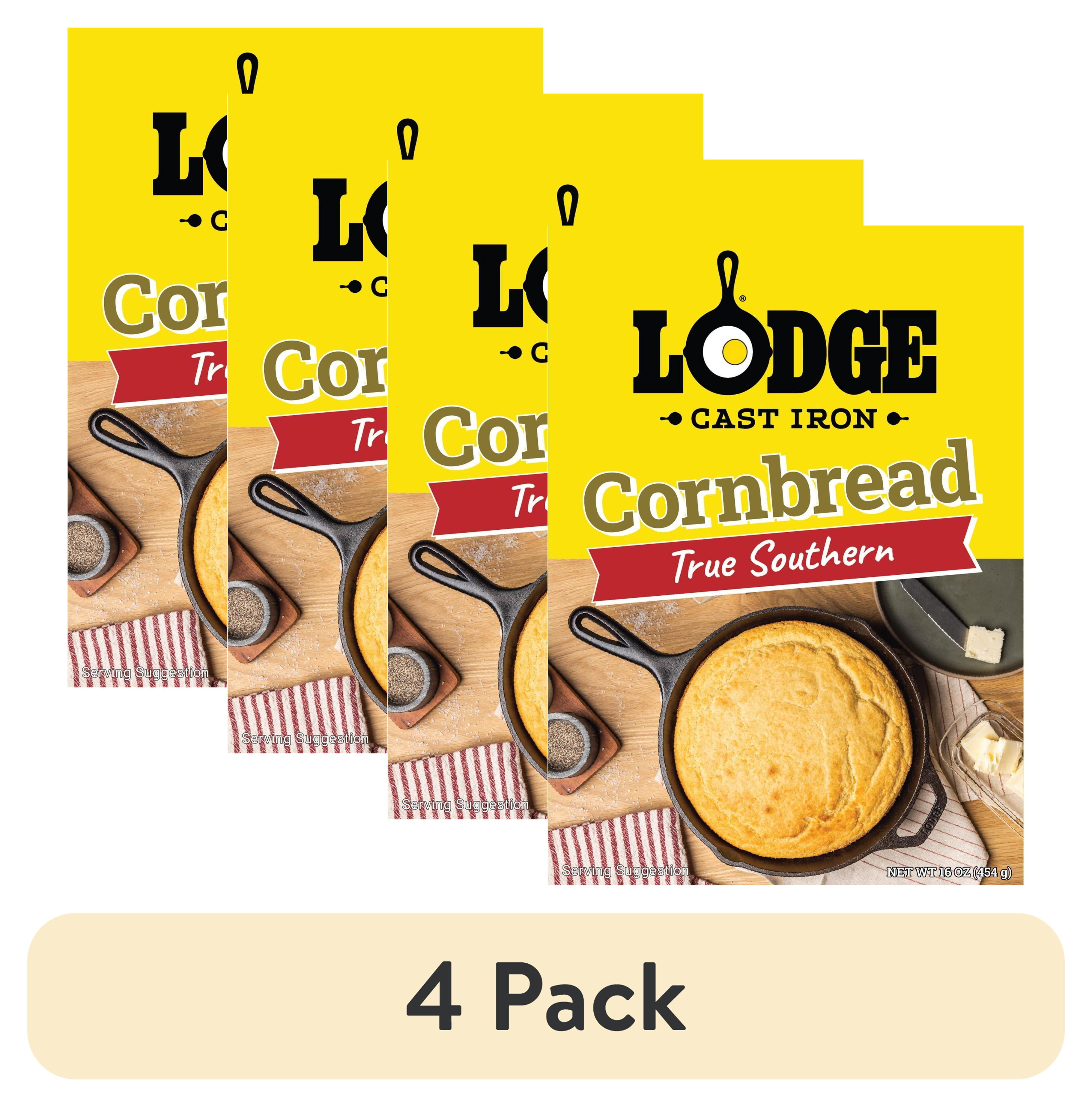 (4 pack) Lodge True Southern Cornbread Mix, 16 oz Box – Made for Lodge Cast Iron Skillets