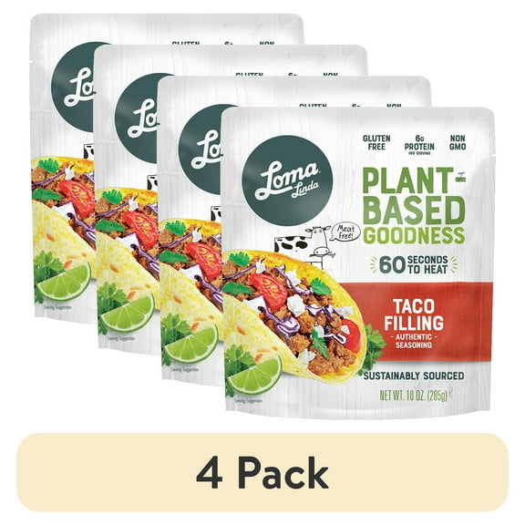 (4 pack) Loma Linda Taco Filling, 10 oz (Shelf Stable) Packaged Meals