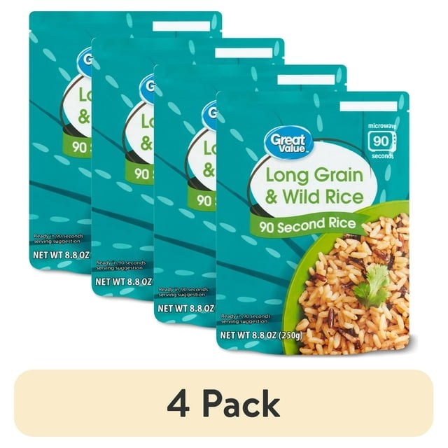 Grace Rice Pack (4 pack) Long Grain & Wild Rice, 8.8 oz - Walmart.com