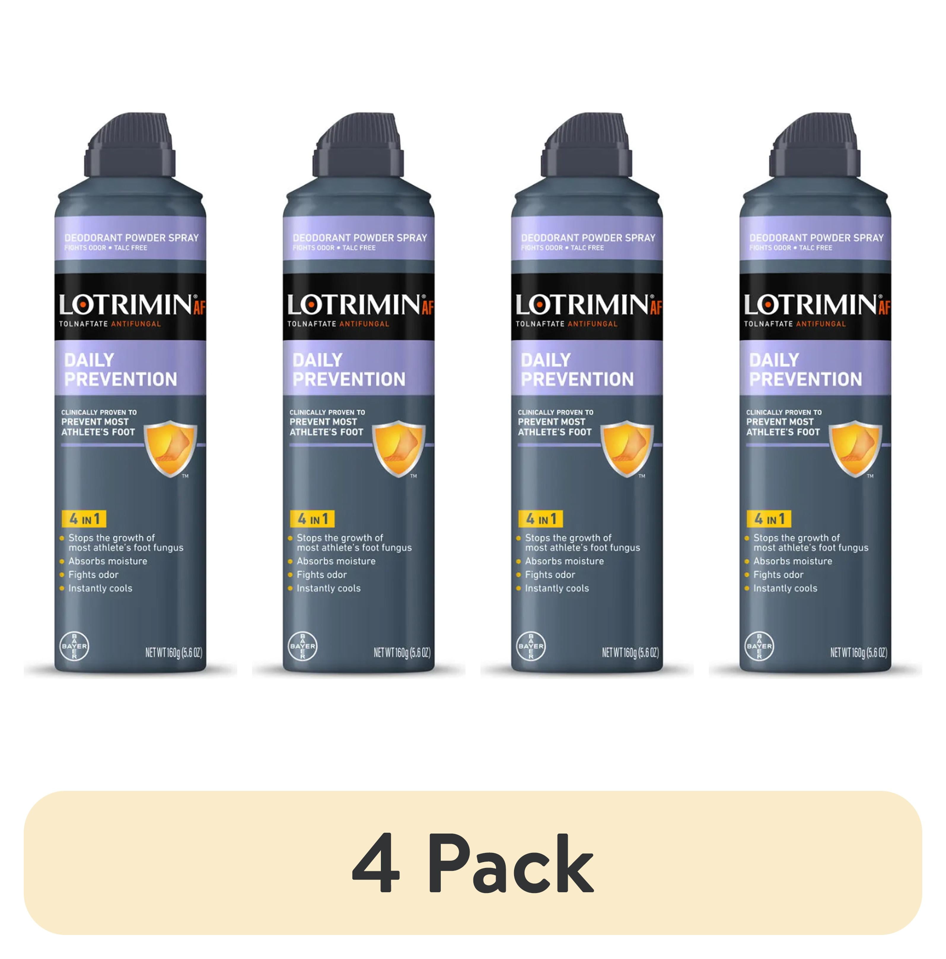 (4 pack) Lotrimin AF Athlete's Foot Daily Prevention Deodorant Powder Spray, 4.6 Ounce