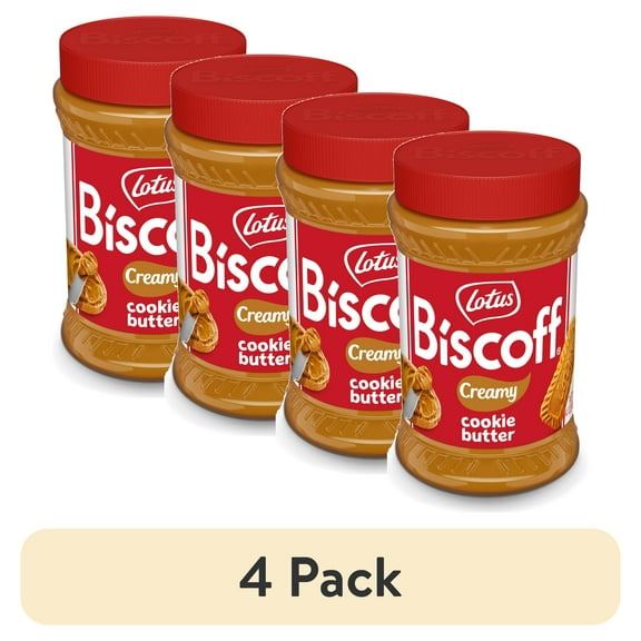 (4 pack) Lotus Biscoff Creamy Cookie Butter, 14.1 oz.