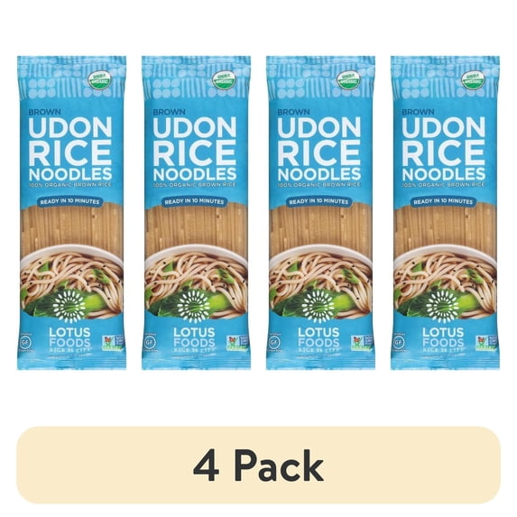 (4 pack) Lotus Foods - Noodles Organic Brown Rice Udon - 8 oz