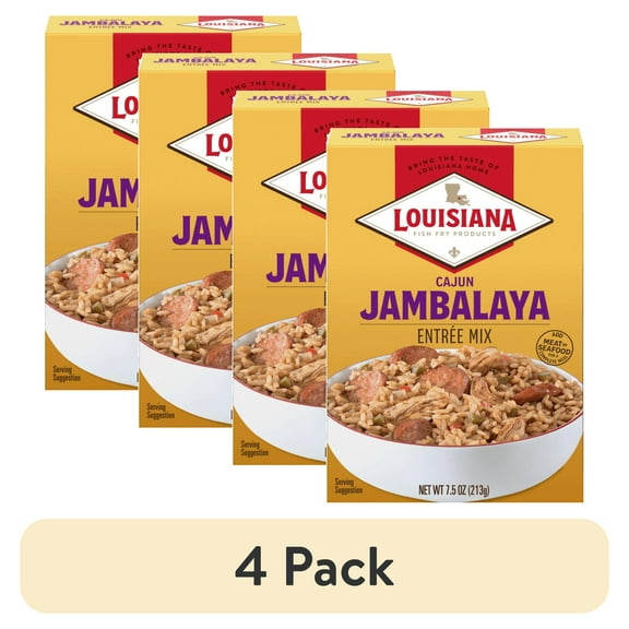 (4 pack) Louisiana Entree Mix, Cajun Jambalaya, 7.5 oz