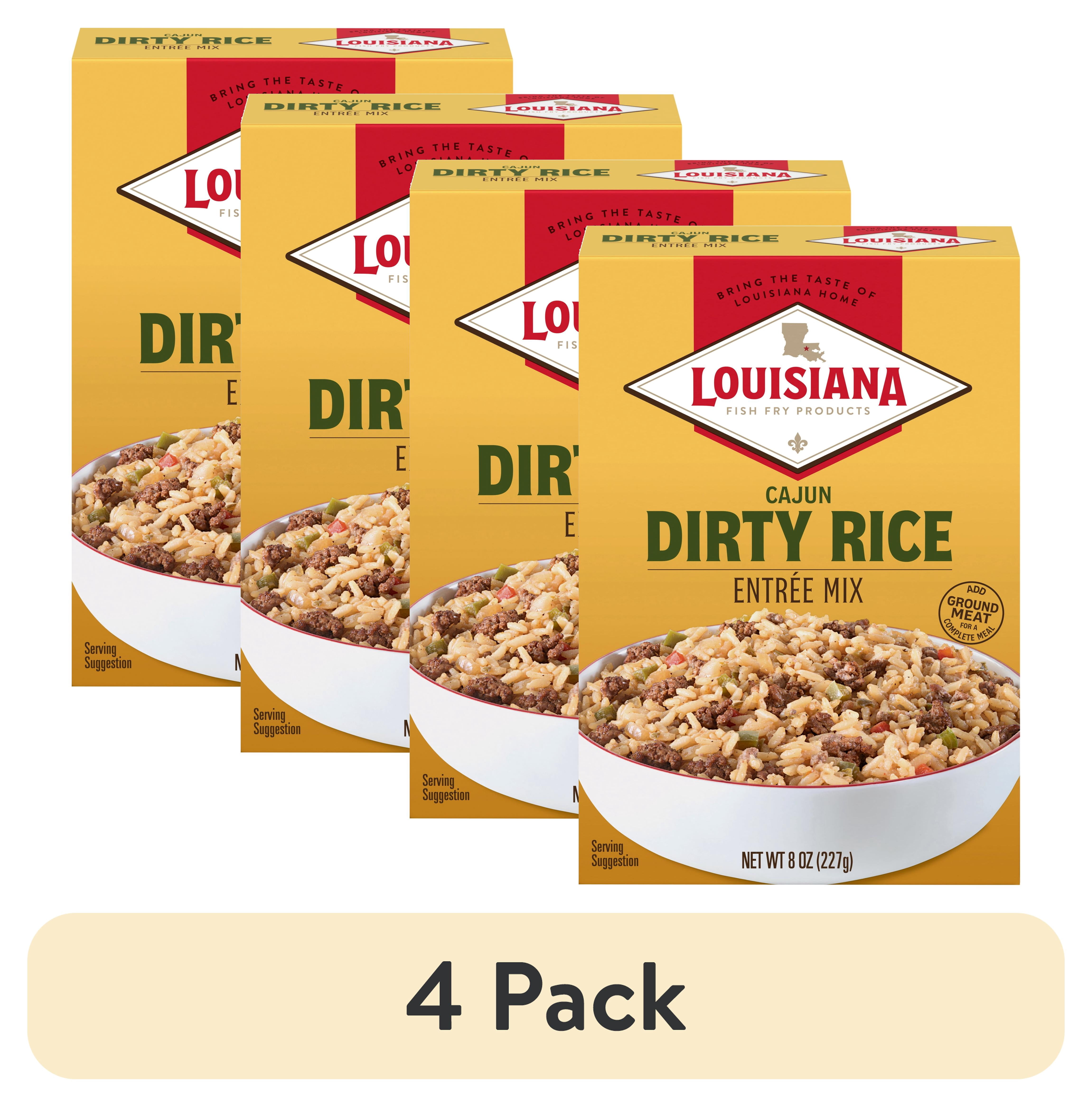 (4 pack) Louisiana Fish Fry Cajun Dirty Rice Mix, 8 oz