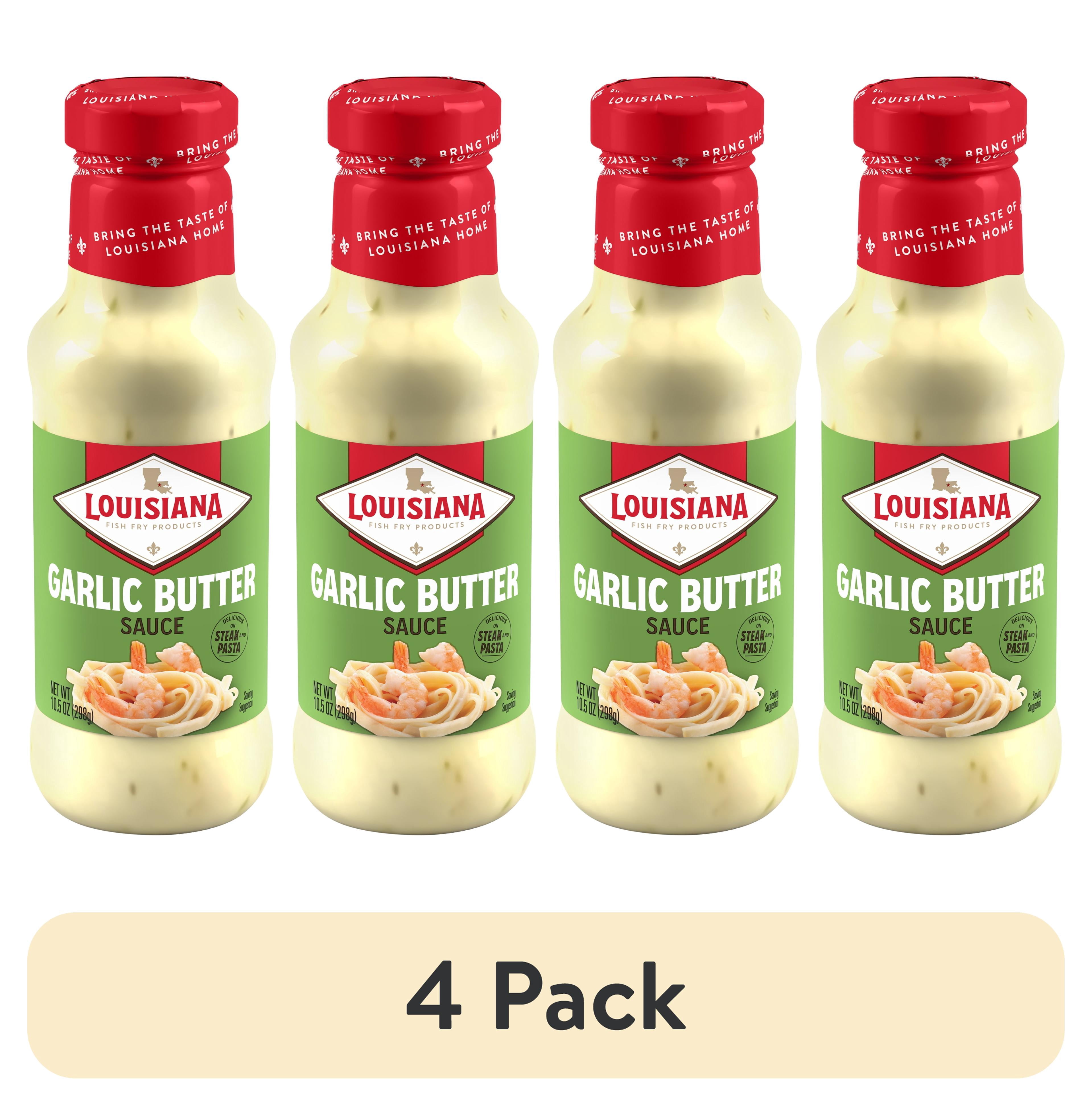 (4 pack) Louisiana Fish Fry Products Louisiana Garlic Butter Sauce 10.5oz Bottle