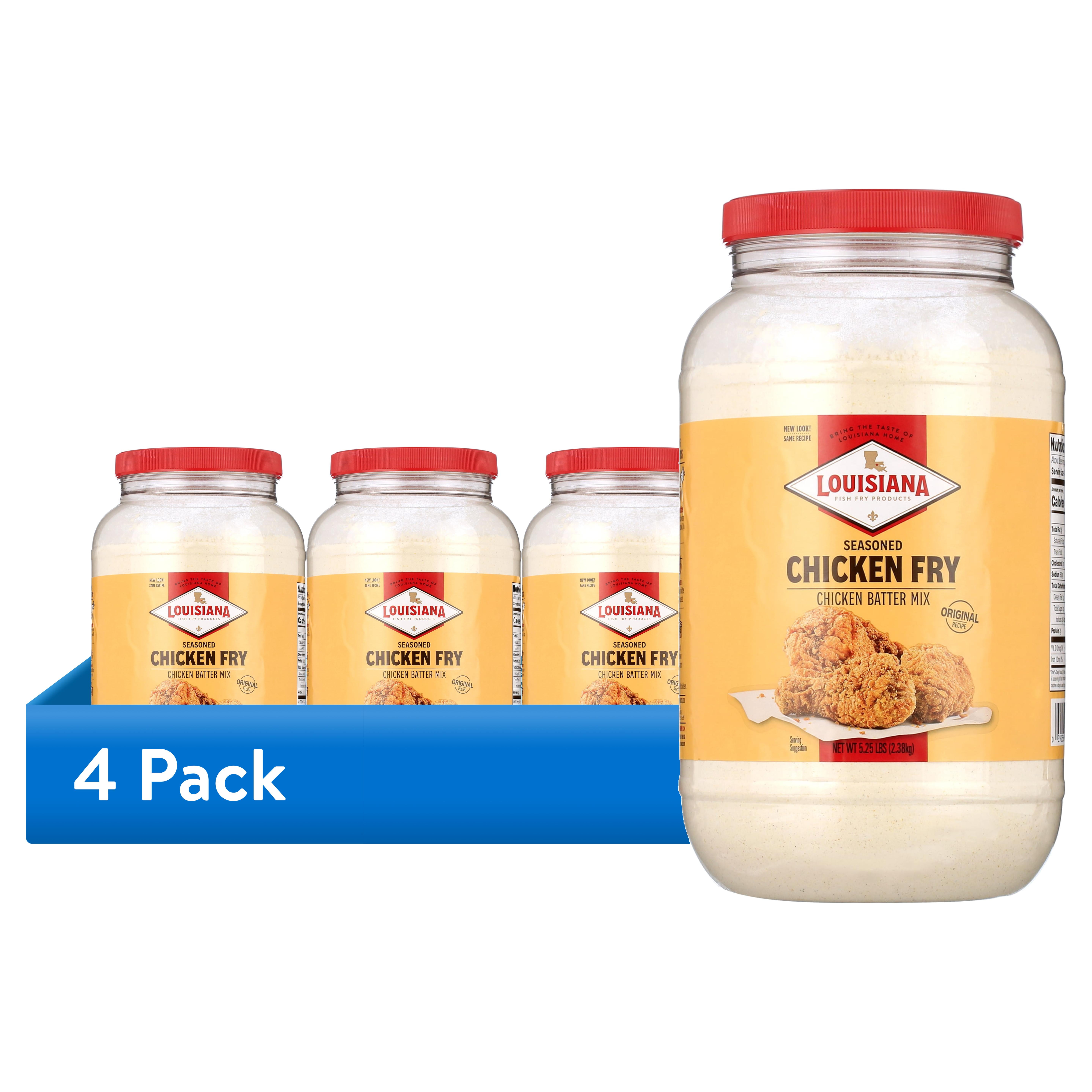 (4 pack) Louisiana Fish Fry Products Seasoned Crispy Chicken Fry Chicken Batter Mix, 5.25lb