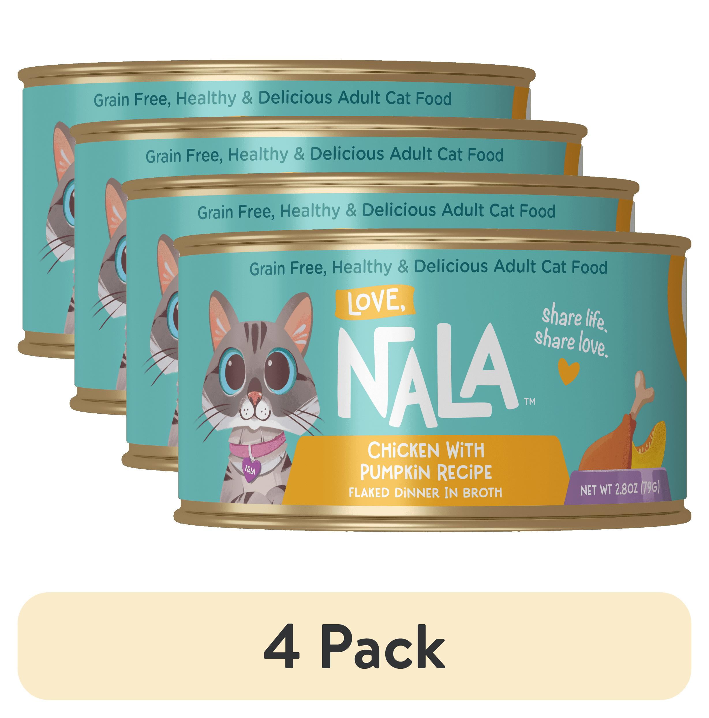 (4 pack) Love, Nala Flaked Chicken with Pumpkin Recipe in Broth Adult Wet Cat Food