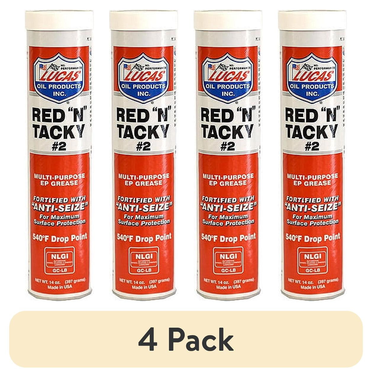 (4 pack) Lucas 10005 Red N Tacky EP Grease Multi-Purpose Lubricant 14 Oz