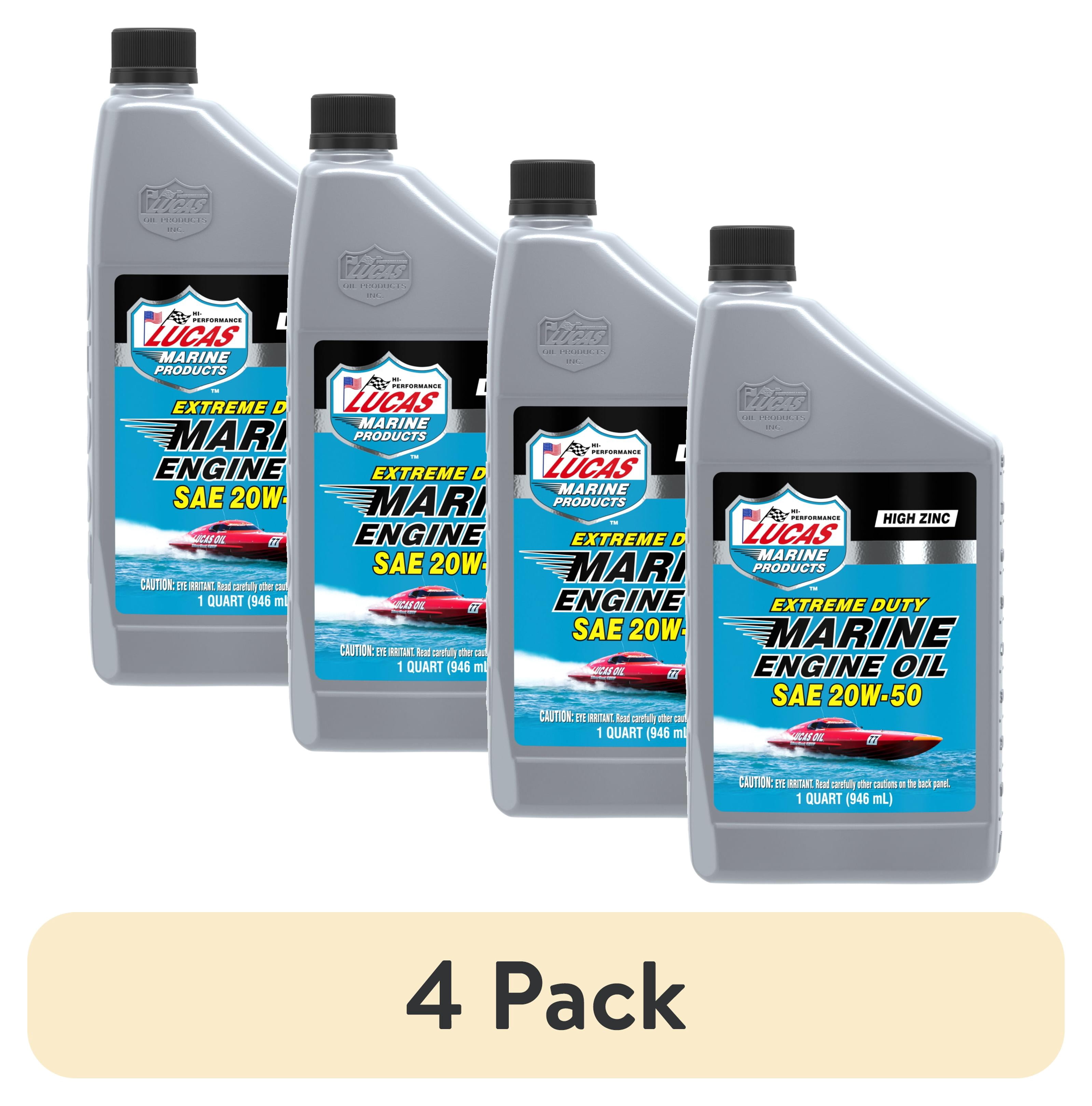 (4 pack) Lucas Marine SAE 20W-50 Extreme Duty Engine Oil 32 Ounce