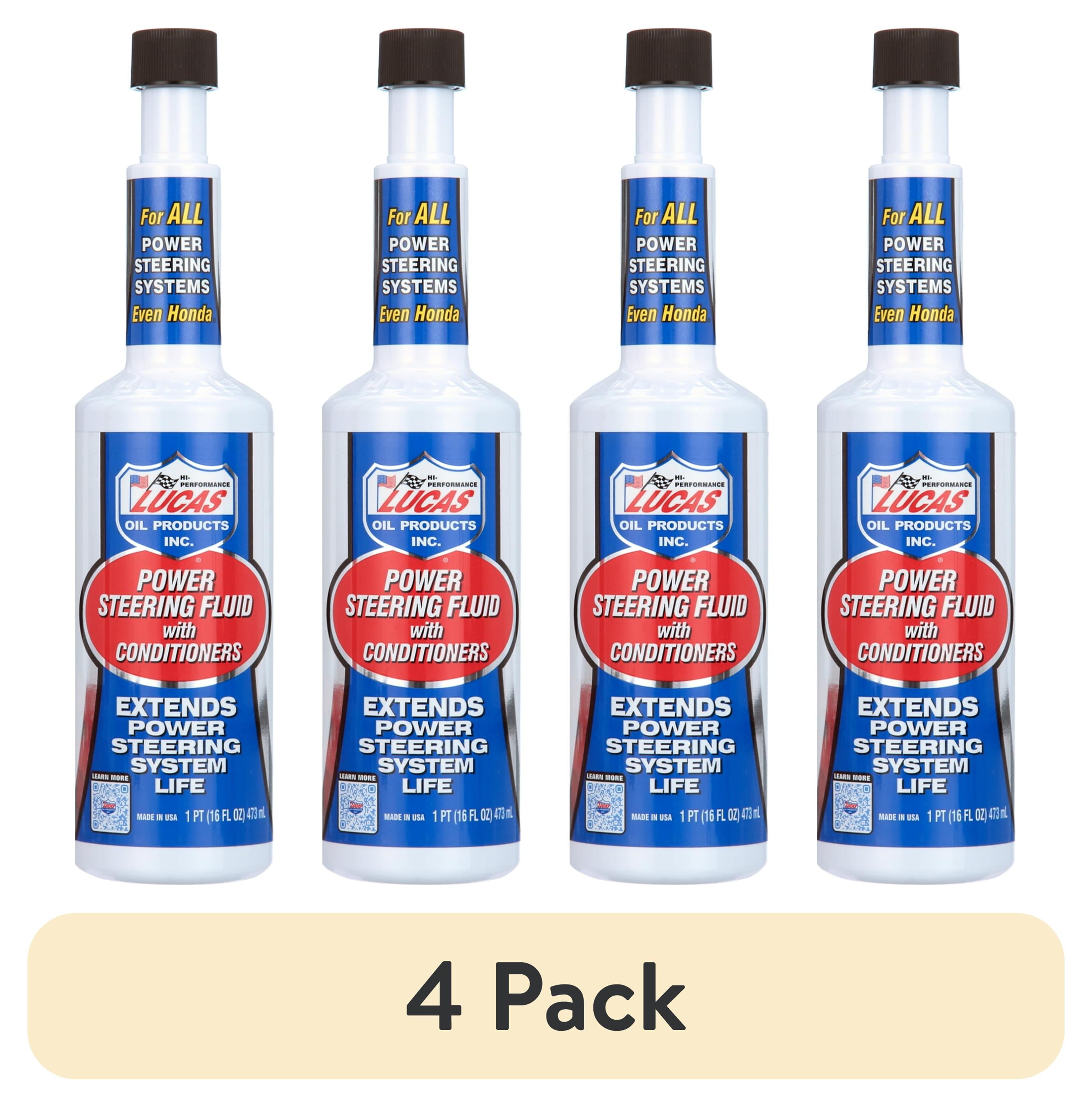 (4 pack) Lucas Oil 10442 Power Steering Fluid with Conditioners 16 Ounce Bottle