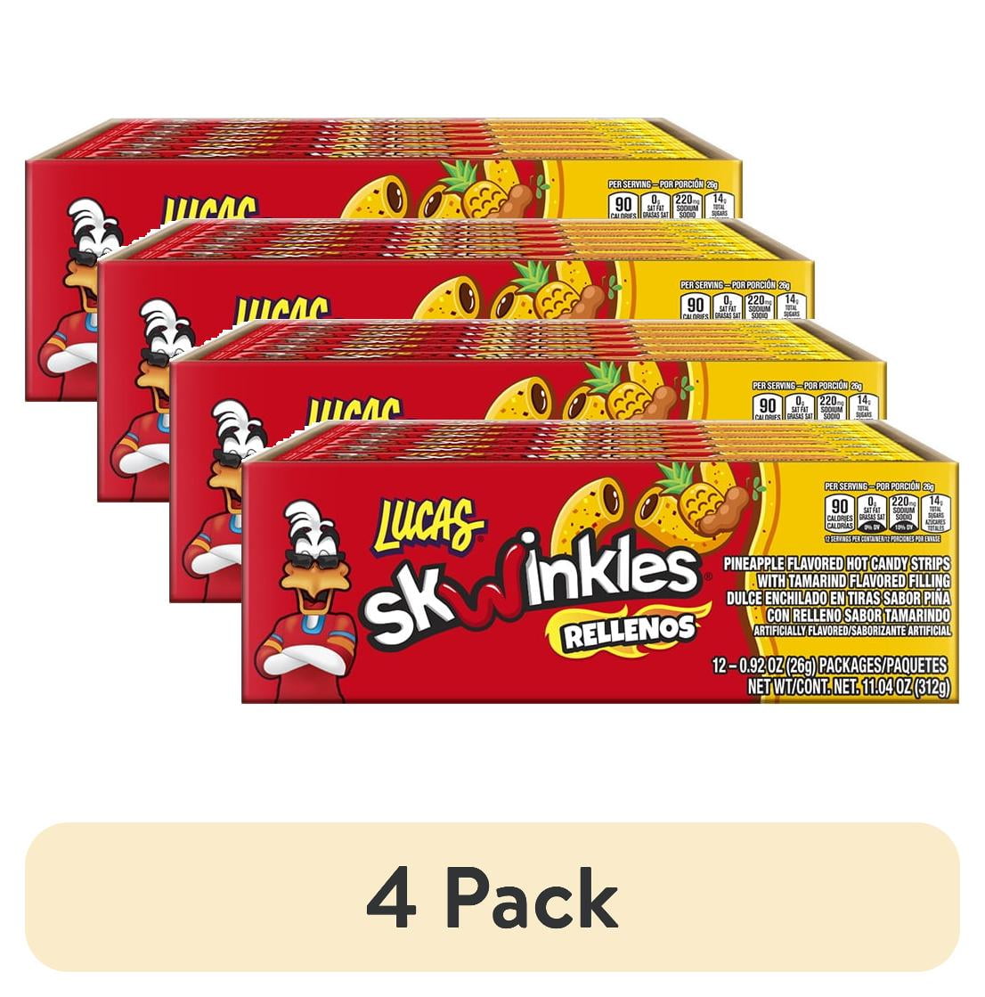 4 pack) Lucas Skwinkles Rellenos Pineapple Tamarind Candy