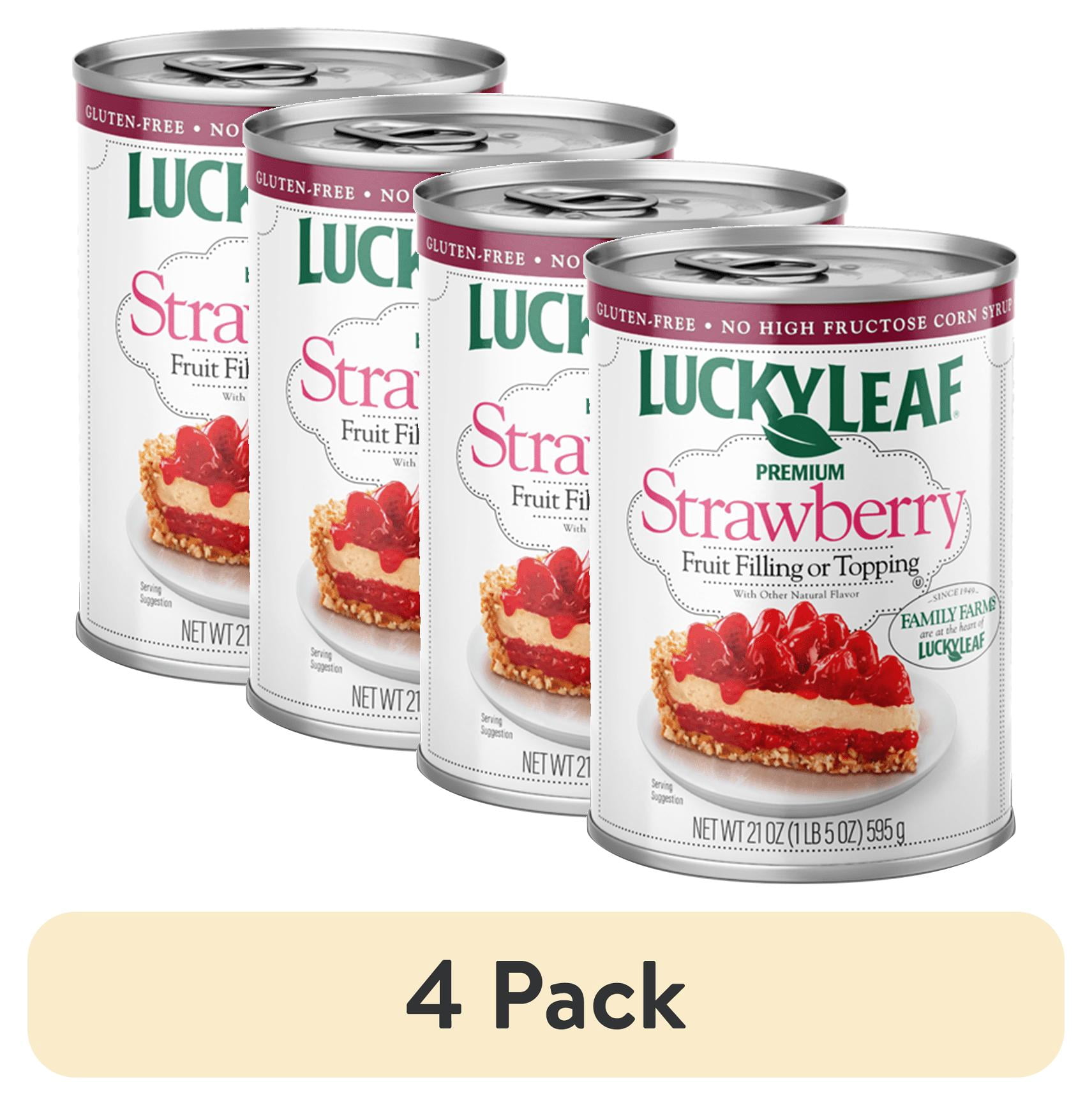 (4 pack) Lucky Leaf Premium Gluten-Free Strawberry Fruit Filling and Topping 21 oz
