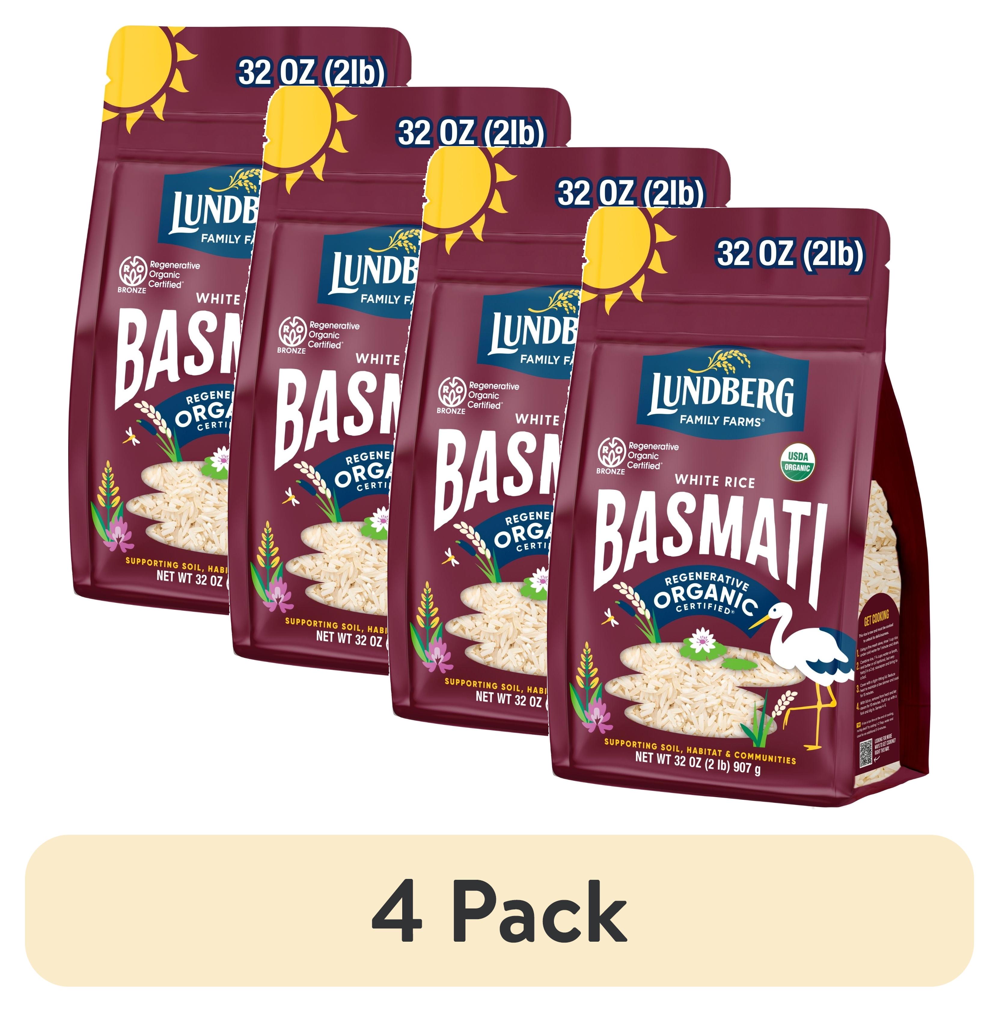 Resealable Rice Bag (4 pack) Lundberg Organic Basmati Rice - Regenerative Organic Certified ...