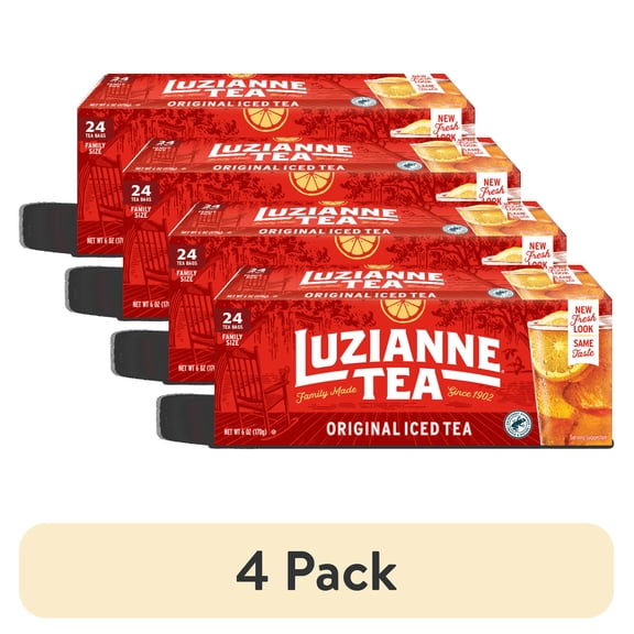 (4 pack) Luzianne Black Iced Tea Bags, 24 Count