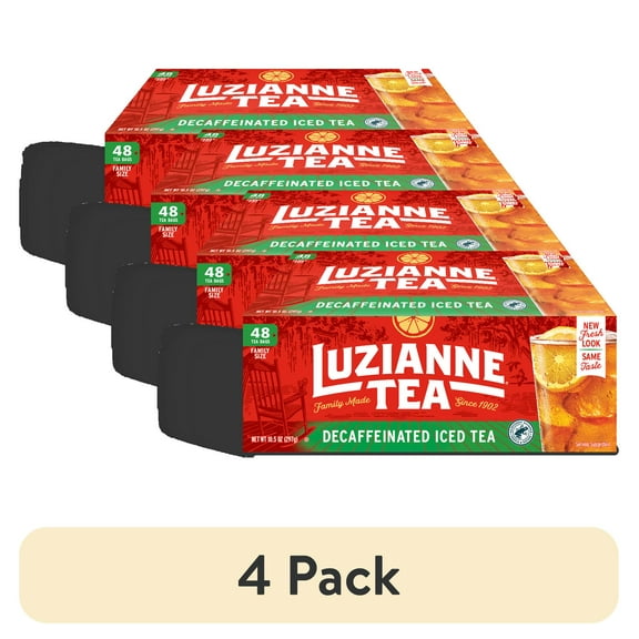 (4 pack) Luzianne Decaffeinated Black Iced Tea Bags, 48 Count