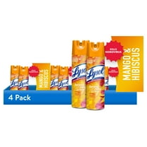 (4 pack) Lysol Brand New Day Disinfectant Sanitizing Antibacterial Sprays, Mango & Hibiscus, 19 fl oz, 2 pack