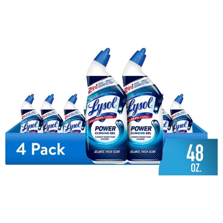 (4 pack) (4 Pack) Lysol® Power Toilet Bowl Cleaner Gel, Cleaning, Disinfecting and Stain Removal, 24 oz, Two 2 Packs