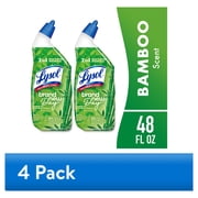 4 pack Lysol Toilet Bowl Cleaner Clinging Gel, Disinfecting Bathroom Cleaner and Toilet Bowl Stain Remover, Bamboo Scent, 24 fl oz 2 Pack