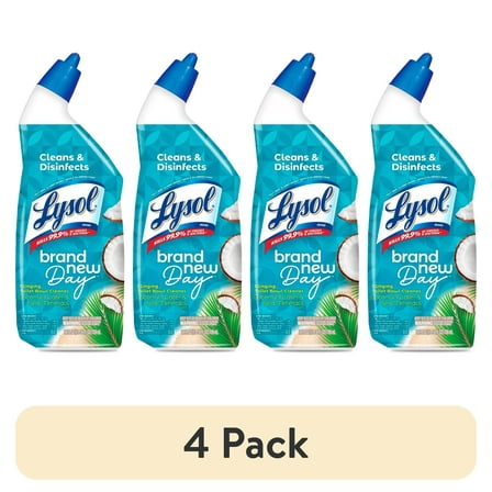 (4 pack) Lysol® Toilet Bowl Cleaner Gel, Brand New Day, Coconut & Sea Minerals, 24oz